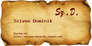 Szives Dominik névjegykártya