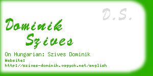 dominik szives business card